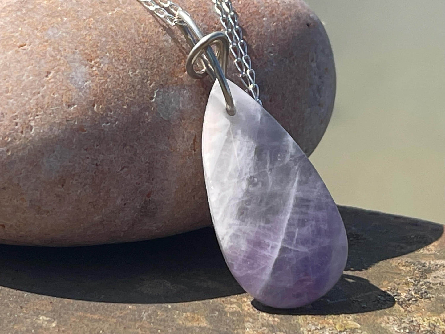 Amethyst pendant, amethyst necklace, amethyst jewellery, gift for him, boho handmade necklace, romantic gift for her, ethical jewellery