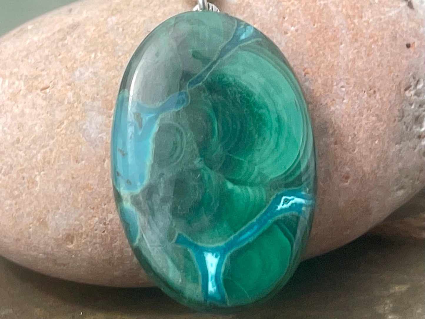 Chrysocolla Malachite necklace, ethical jewellery, bohemian necklace, unusual jewellery, malachite pendant, green gemstone necklace