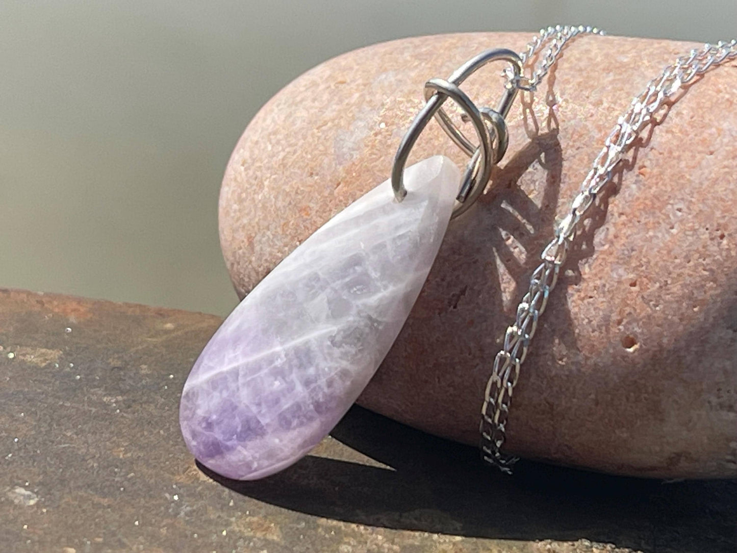Amethyst pendant, amethyst necklace, amethyst jewellery, gift for him, boho handmade necklace, romantic gift for her, ethical jewellery