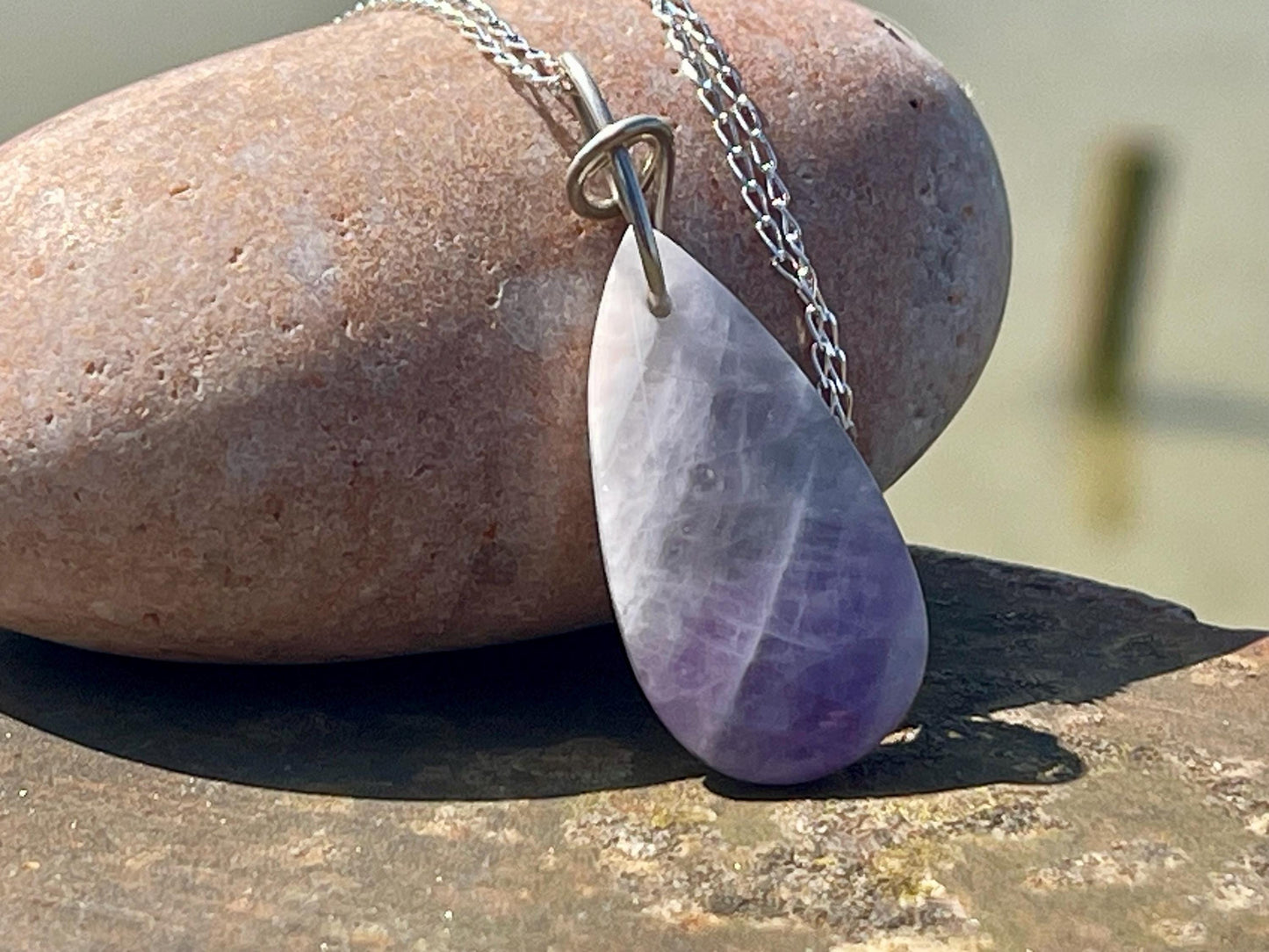 Amethyst pendant, amethyst necklace, amethyst jewellery, gift for him, boho handmade necklace, romantic gift for her, ethical jewellery