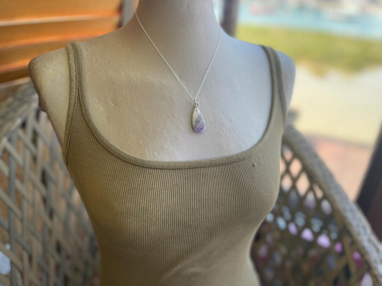 Amethyst pendant, amethyst necklace, amethyst jewellery, gift for him, boho handmade necklace, romantic gift for her, ethical jewellery