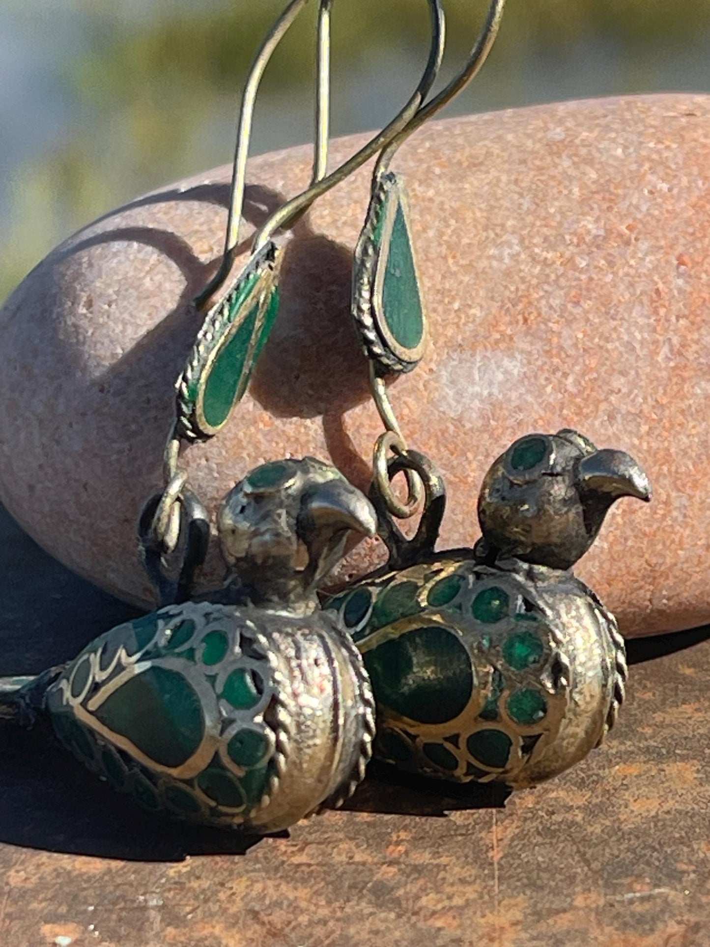 Gypsy jewellery, vintage bird earrings, silver bird earrings, vintage bird jewellery, ethical jewellery, gypsy earrings, unusual gift ideas