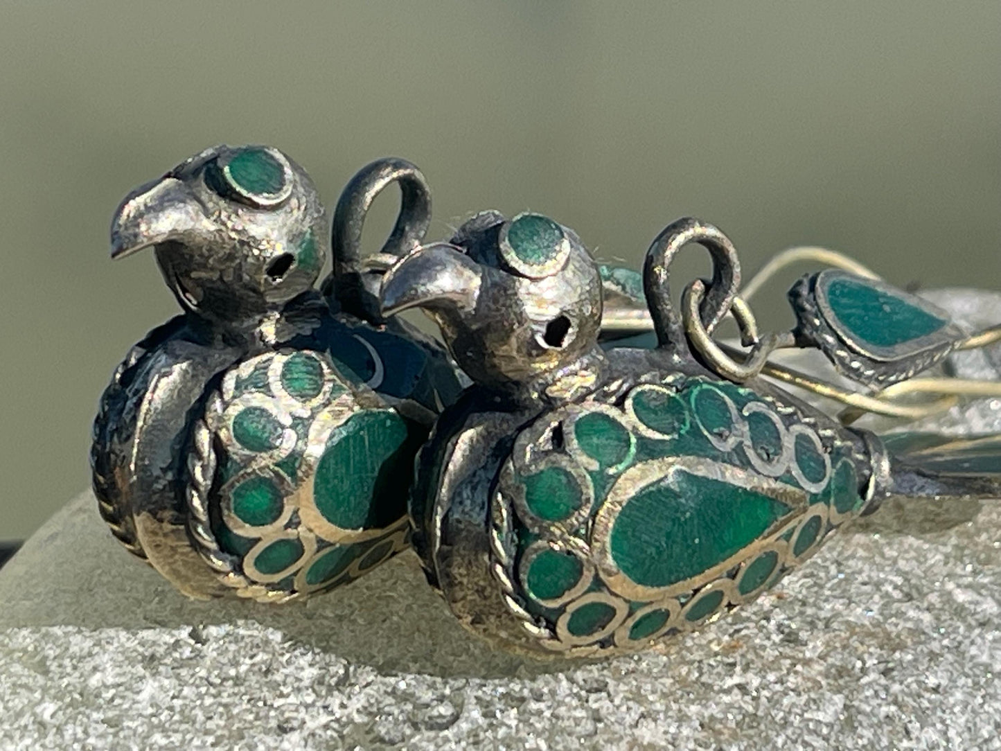 Gypsy jewellery, vintage bird earrings, silver bird earrings, vintage bird jewellery, ethical jewellery, gypsy earrings, unusual gift ideas