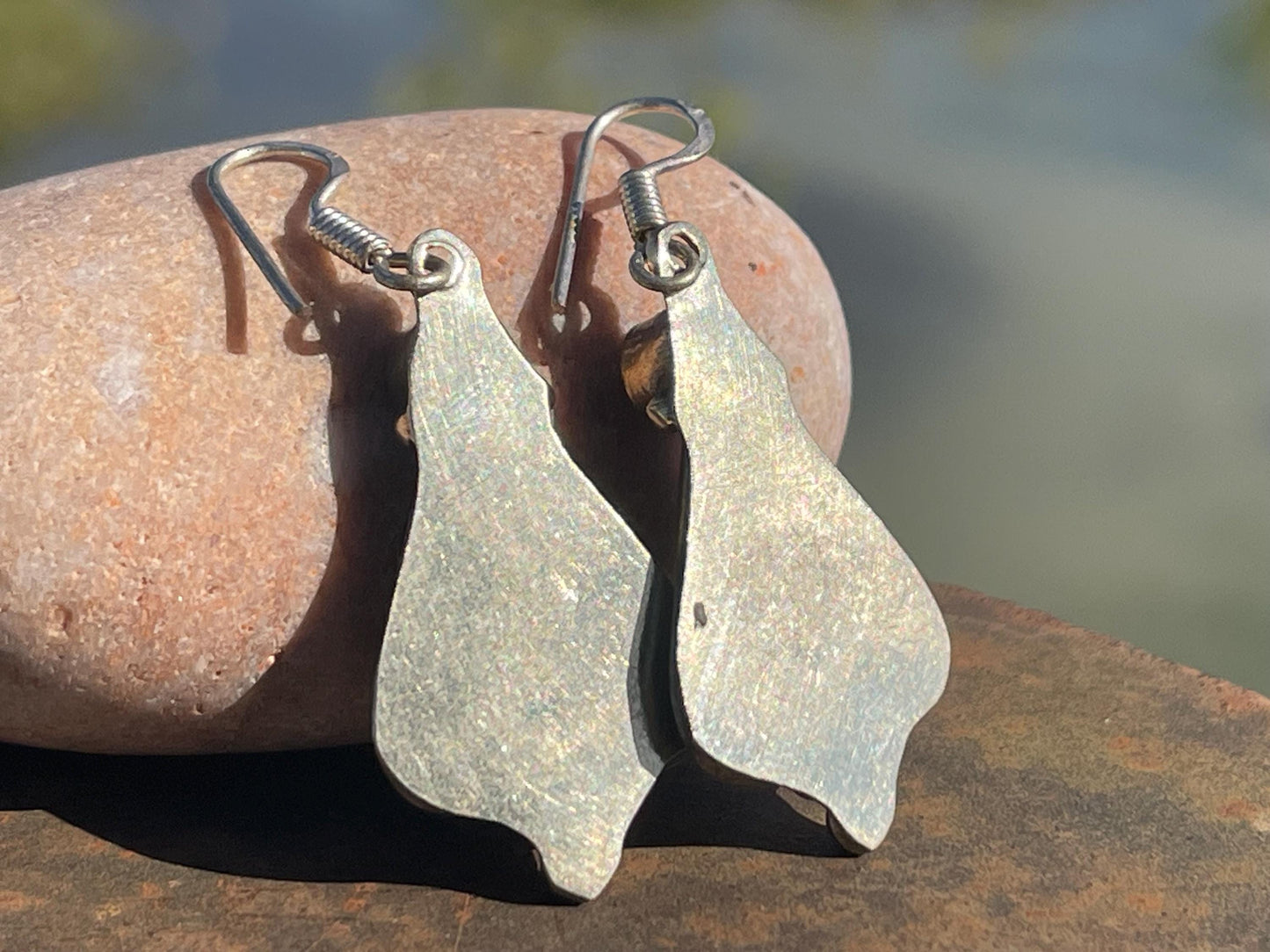 Vintage turquoise & lapis earrings, turquoise jewellery, ethical jewellery, gypsy earrings. Eco friendly jewellery. Ethical jewellery.