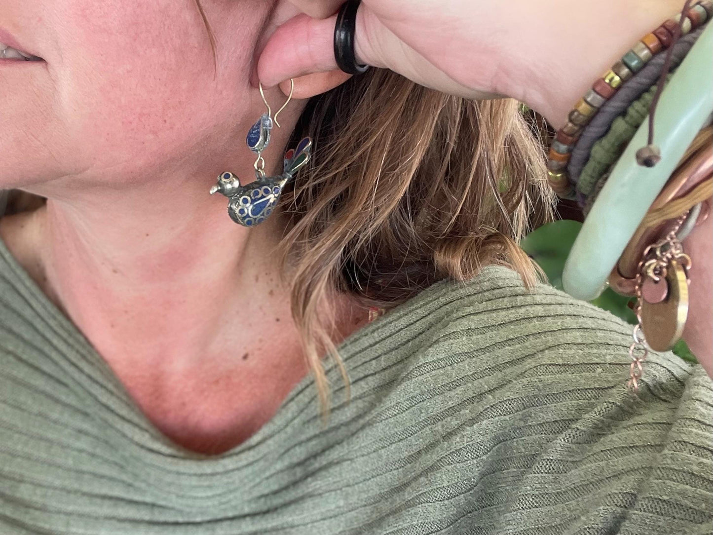 Gypsy jewellery, vintage bird earrings, silver bird earrings, vintage bird jewellery, ethical jewellery, gypsy earrings, unusual gift ideas