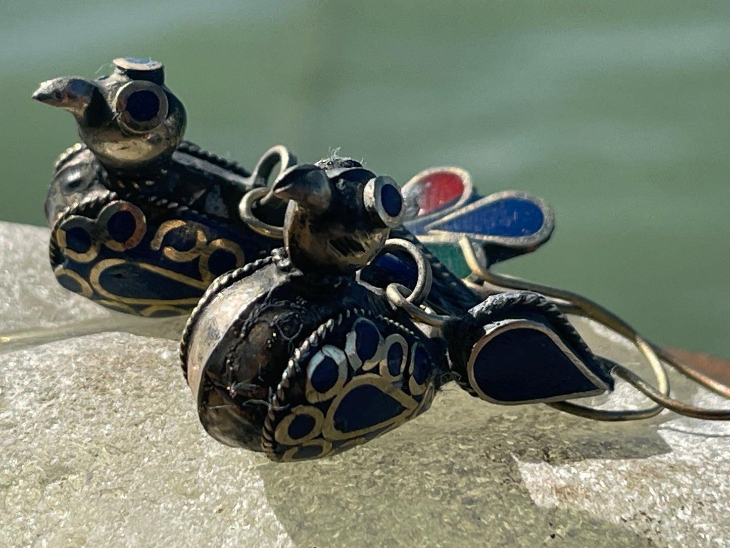 Gypsy jewellery, vintage bird earrings, silver bird earrings, vintage bird jewellery, ethical jewellery, gypsy earrings, unusual gift ideas