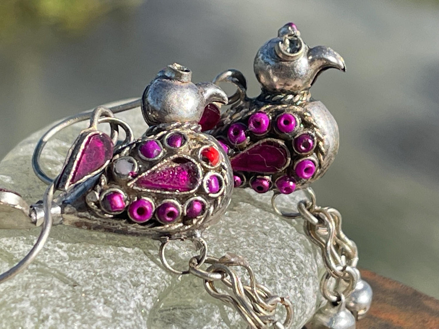 Gypsy jewellery, vintage bird earrings, silver bird earrings, vintage bird jewellery, ethical jewellery, gypsy earrings, unusual gift ideas