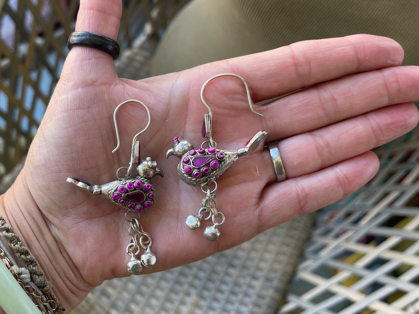 Gypsy jewellery, vintage bird earrings, silver bird earrings, vintage bird jewellery, ethical jewellery, gypsy earrings, unusual gift ideas