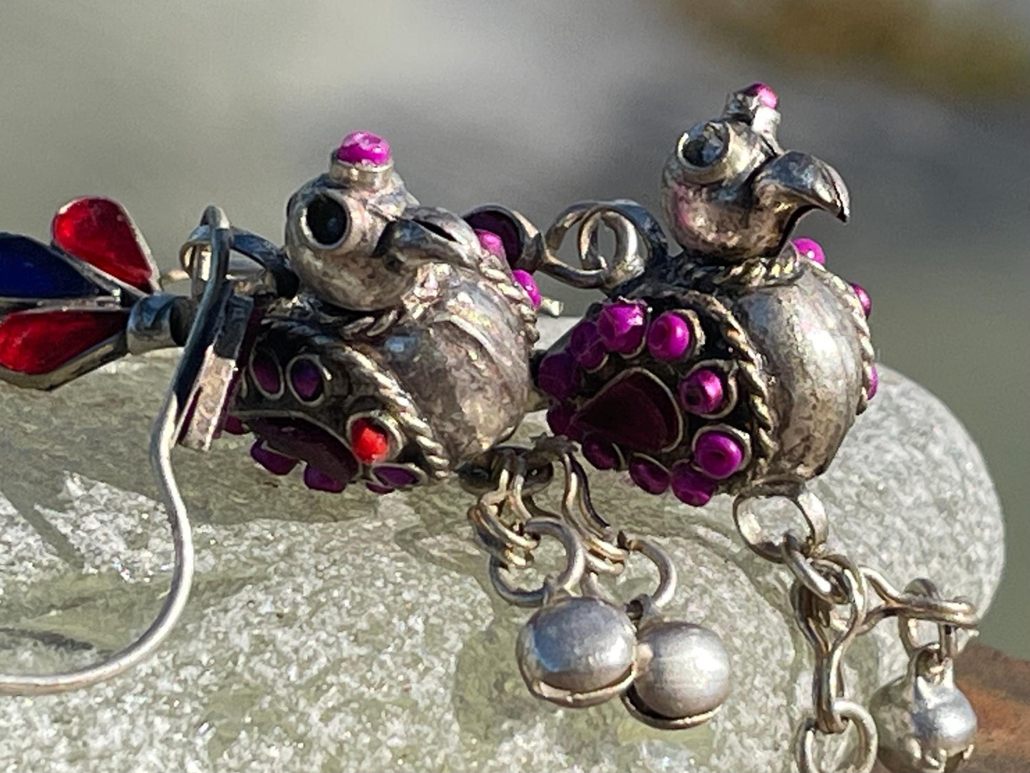 Gypsy jewellery, vintage bird earrings, silver bird earrings, vintage bird jewellery, ethical jewellery, gypsy earrings, unusual gift ideas