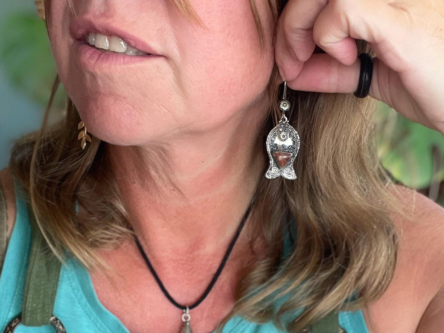 Gypsy jewellery, vintage fish earrings, silver fish earrings, vintage fish jewellery, ethical jewellery, gypsy earrings, unusual gift ideas