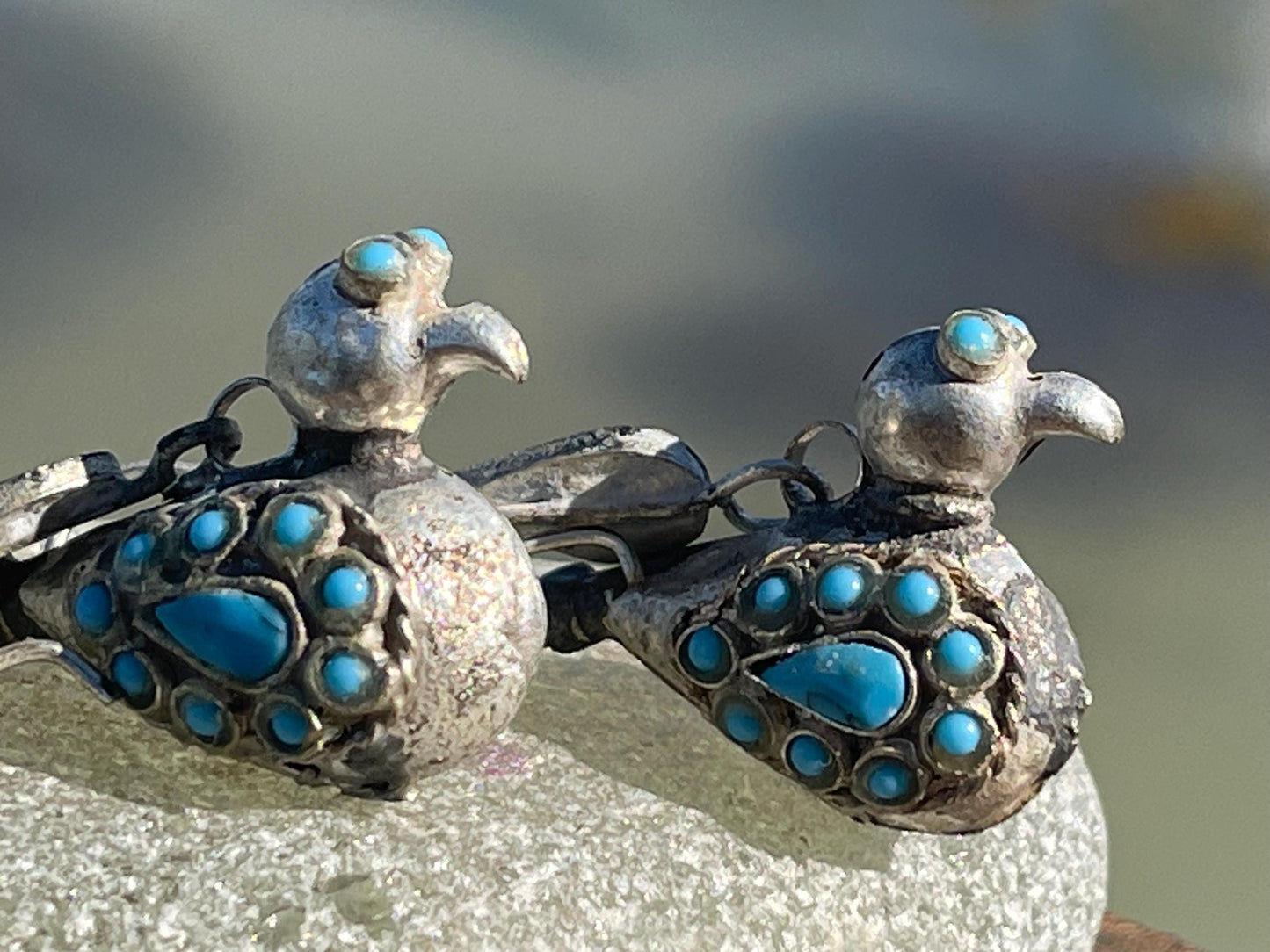 Gypsy jewellery, vintage bird earrings, silver bird earrings, vintage bird jewellery, ethical jewellery, gypsy earrings, unusual gift ideas