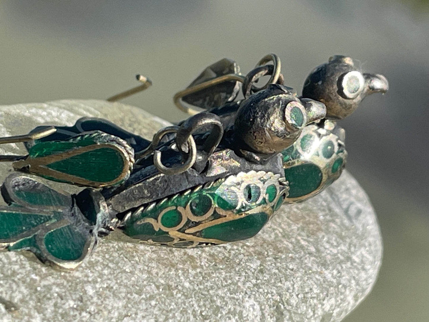 Gypsy jewellery, vintage bird earrings, silver bird earrings, vintage bird jewellery, ethical jewellery, gypsy earrings, unusual gift ideas
