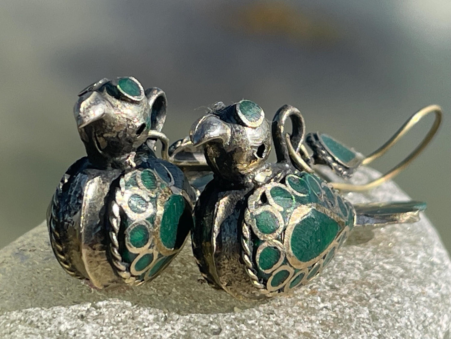 Gypsy jewellery, vintage bird earrings, silver bird earrings, vintage bird jewellery, ethical jewellery, gypsy earrings, unusual gift ideas
