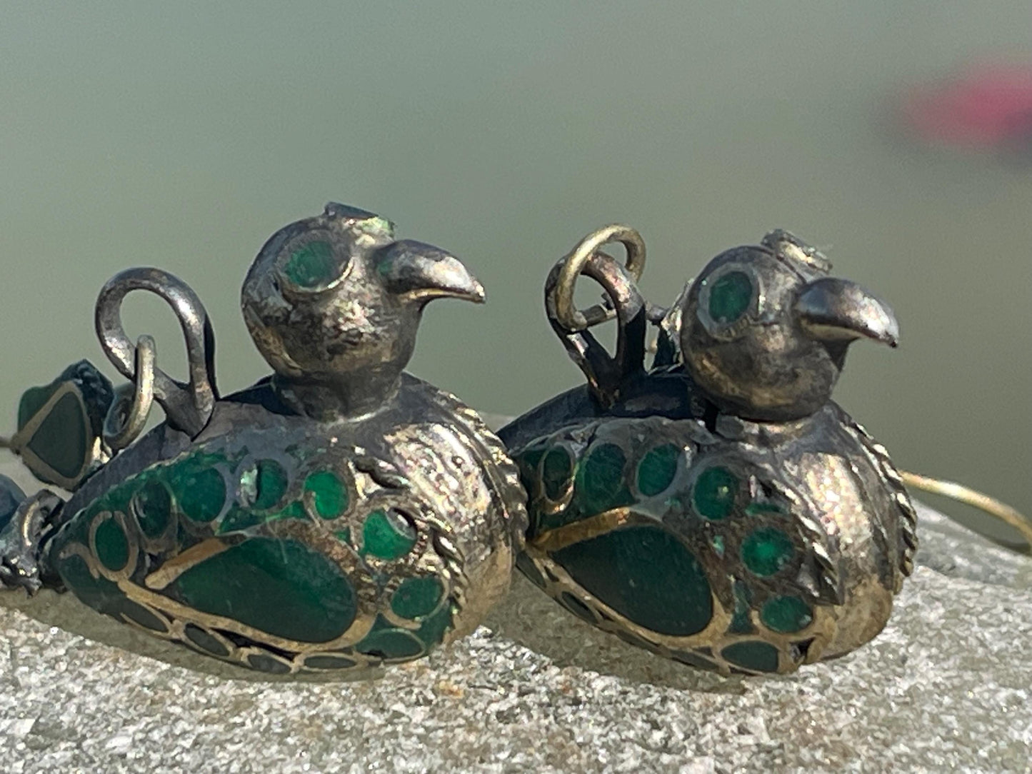 Gypsy jewellery, vintage bird earrings, silver bird earrings, vintage bird jewellery, ethical jewellery, gypsy earrings, unusual gift ideas