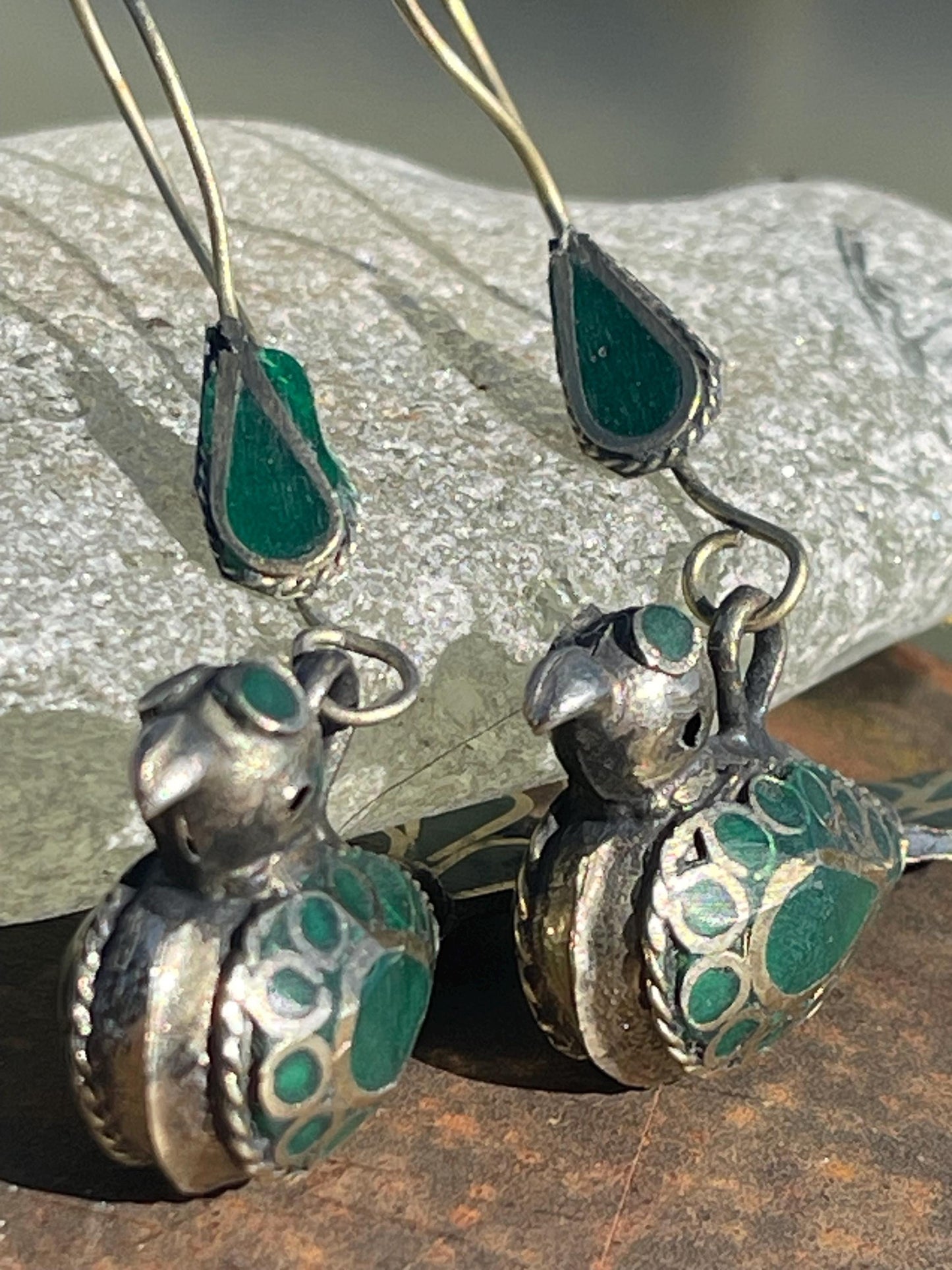 Gypsy jewellery, vintage bird earrings, silver bird earrings, vintage bird jewellery, ethical jewellery, gypsy earrings, unusual gift ideas