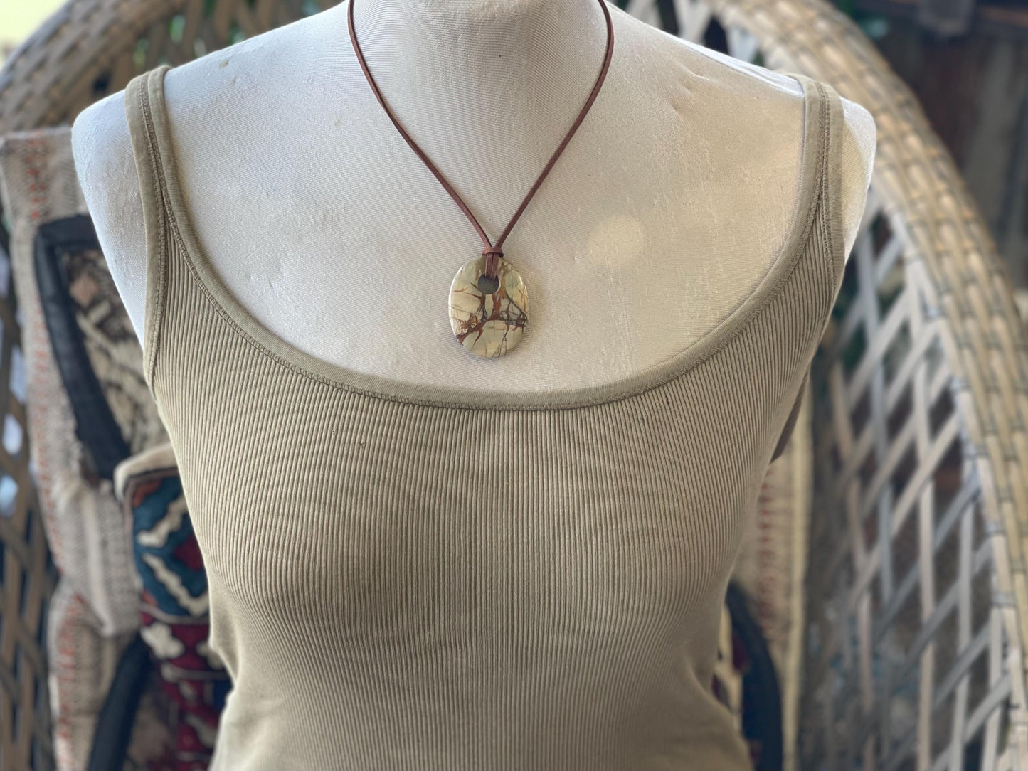 Picasso jasper gemstone necklace. Ethical jewellery, orange gemstone pendants. Stunning unique jewellery. Unique gifts. Unique earrings.