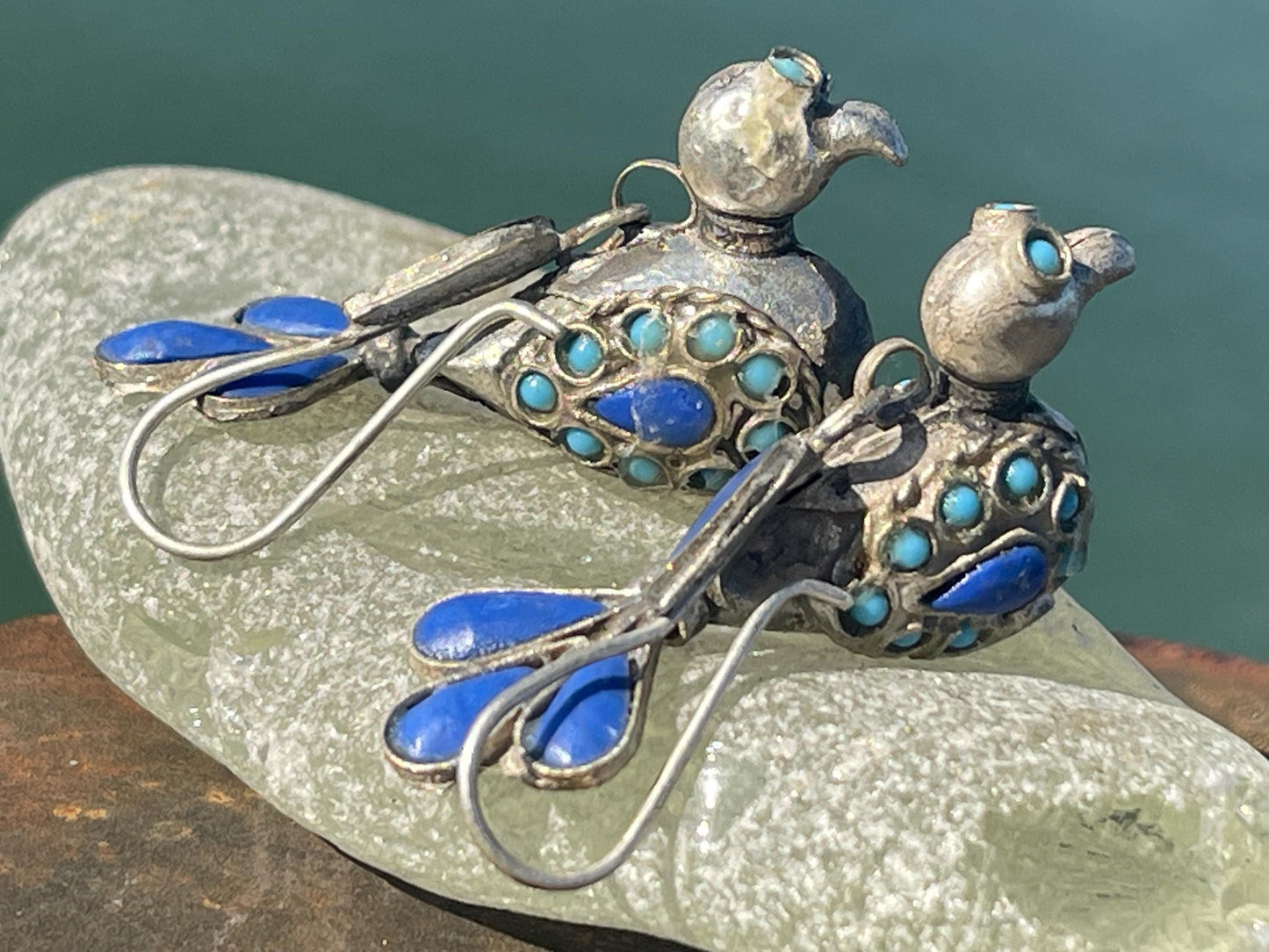 Gypsy jewellery, vintage bird earrings, silver bird earrings, vintage bird jewellery, ethical jewellery, gypsy earrings, unusual gift ideas