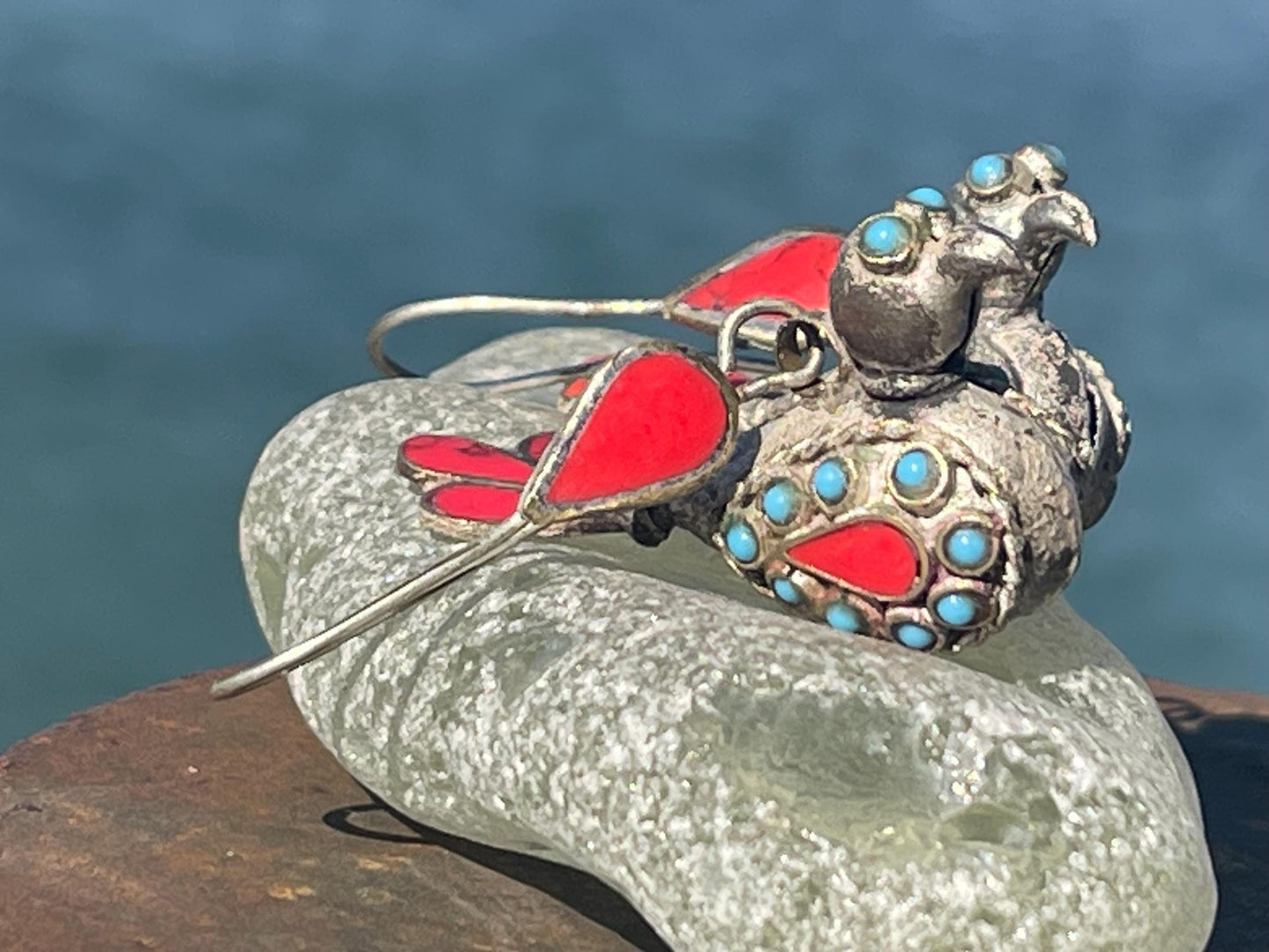 Gypsy jewellery, vintage bird earrings, silver bird earrings, vintage bird jewellery, ethical jewellery, gypsy earrings, unusual gift ideas
