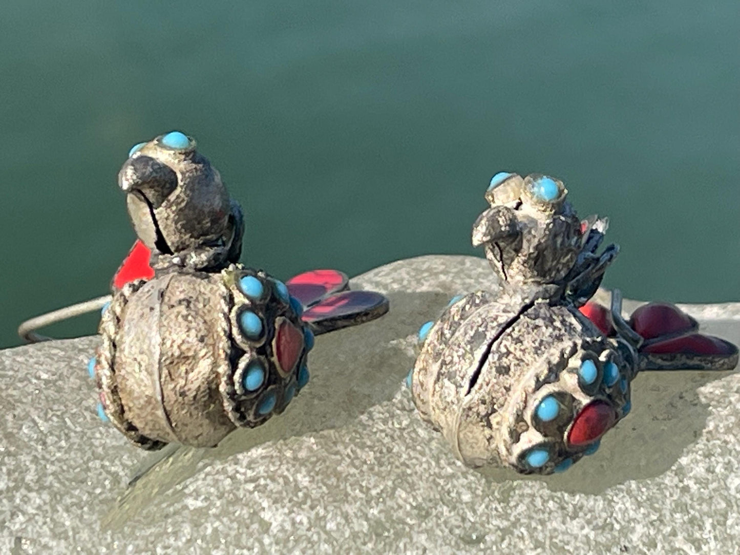 Gypsy jewellery, vintage bird earrings, silver bird earrings, vintage bird jewellery, ethical jewellery, gypsy earrings, unusual gift ideas