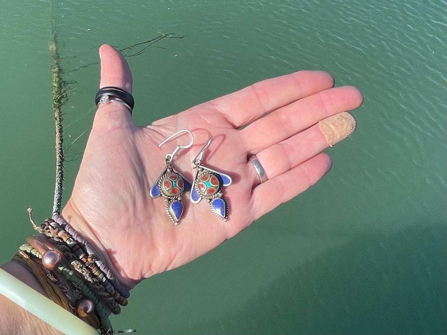 Vintage earrings, unusual jewellery, ethical jewellery, gypsy earrings. Eco friendly jewellery. Ethical jewellery. Sustainable jewellery.