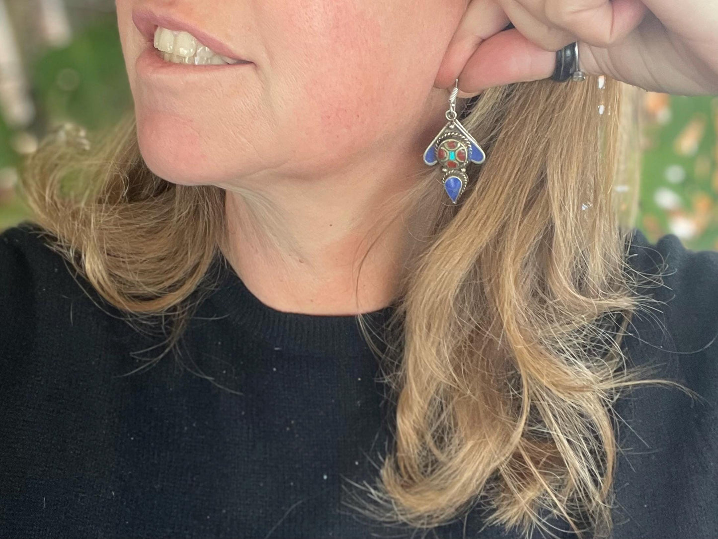 Vintage earrings, unusual jewellery, ethical jewellery, gypsy earrings. Eco friendly jewellery. Ethical jewellery. Sustainable jewellery.