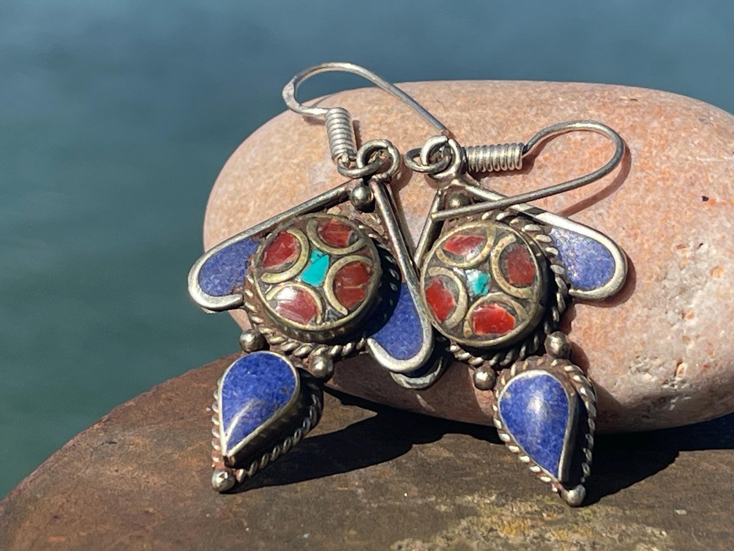 Vintage earrings, unusual jewellery, ethical jewellery, gypsy earrings. Eco friendly jewellery. Ethical jewellery. Sustainable jewellery.