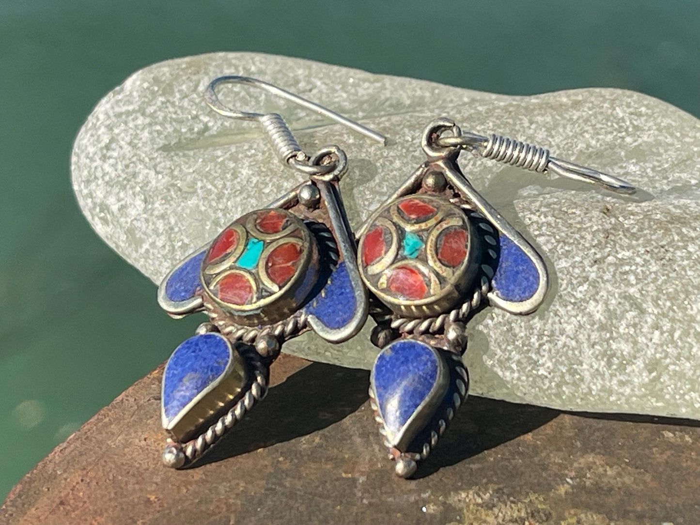Vintage earrings, unusual jewellery, ethical jewellery, gypsy earrings. Eco friendly jewellery. Ethical jewellery. Sustainable jewellery.
