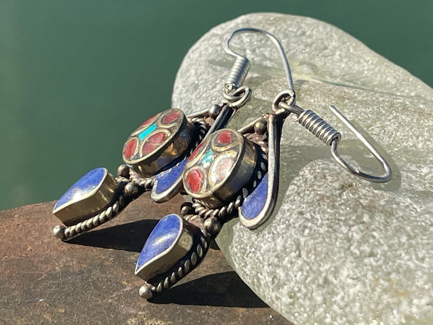 Vintage earrings, unusual jewellery, ethical jewellery, gypsy earrings. Eco friendly jewellery. Ethical jewellery. Sustainable jewellery.