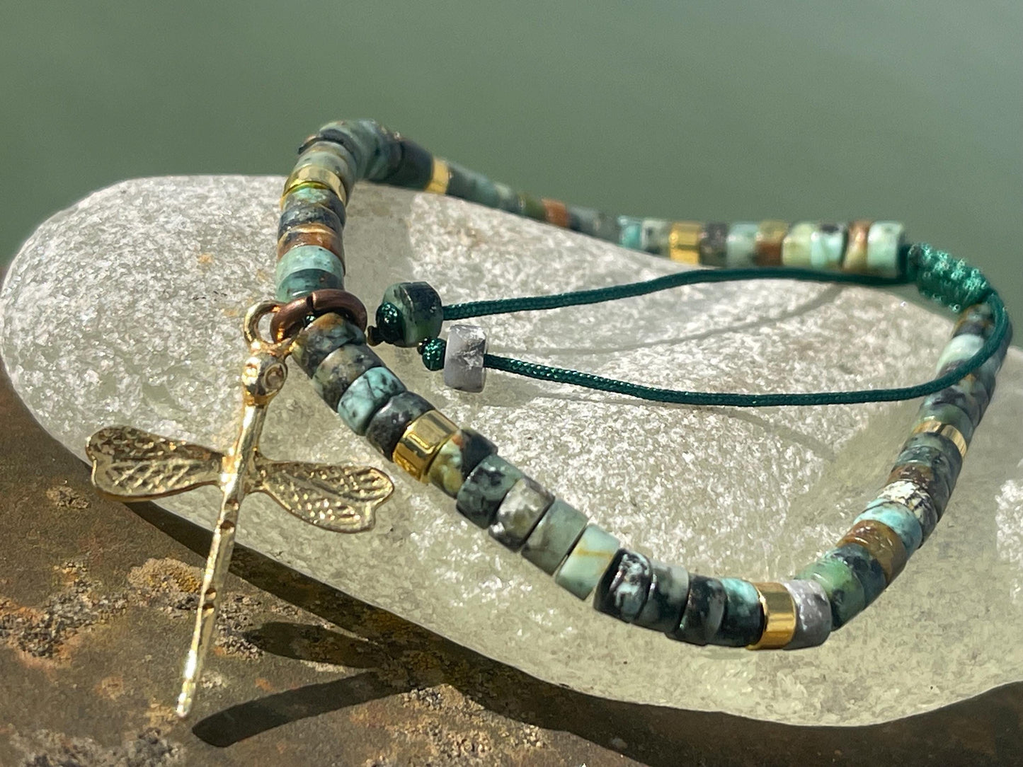 Adjustable Picasso jasper gemstone bracelet, handmade bracelet. Orange bracelet. Ethical jewellery, handmade unique jewellery.