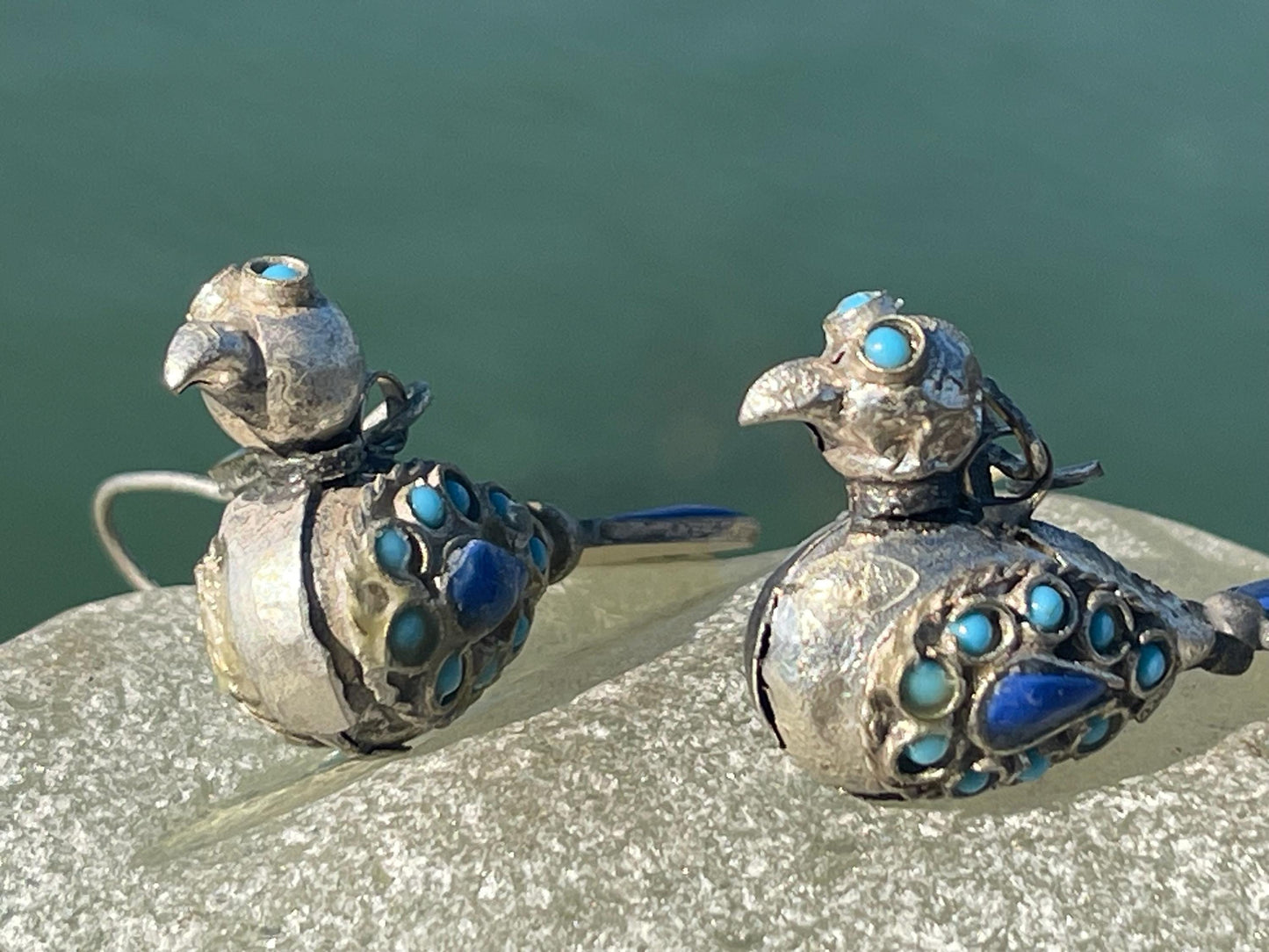 Gypsy jewellery, vintage bird earrings, silver bird earrings, vintage bird jewellery, ethical jewellery, gypsy earrings, unusual gift ideas