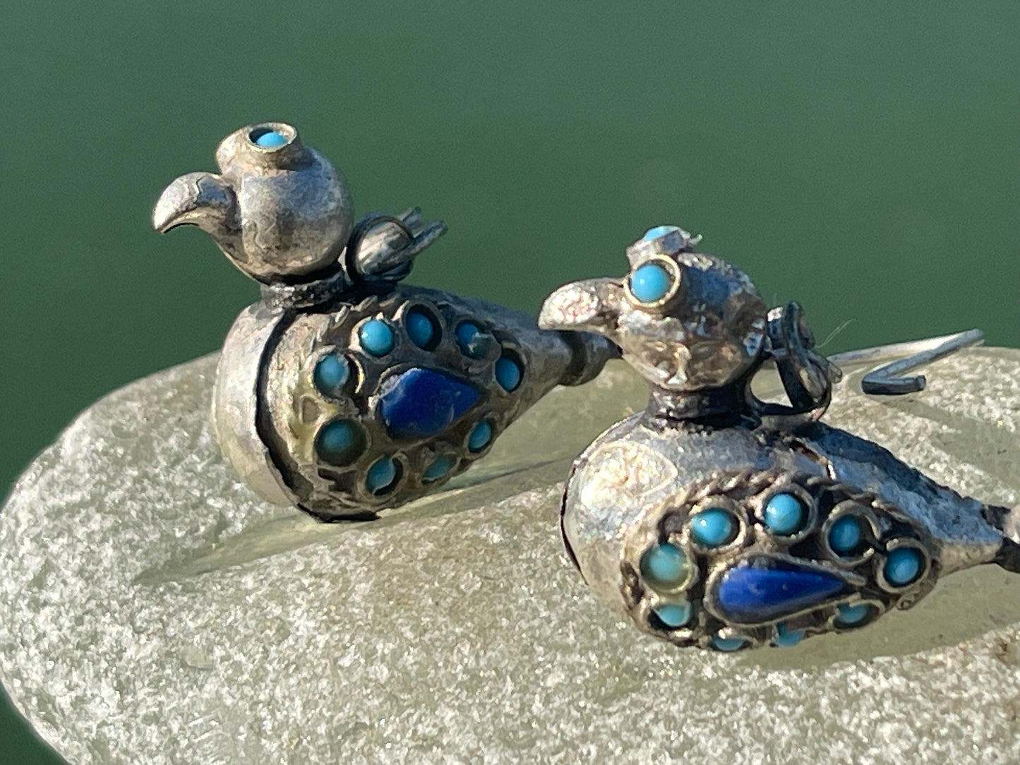Gypsy jewellery, vintage bird earrings, silver bird earrings, vintage bird jewellery, ethical jewellery, gypsy earrings, unusual gift ideas