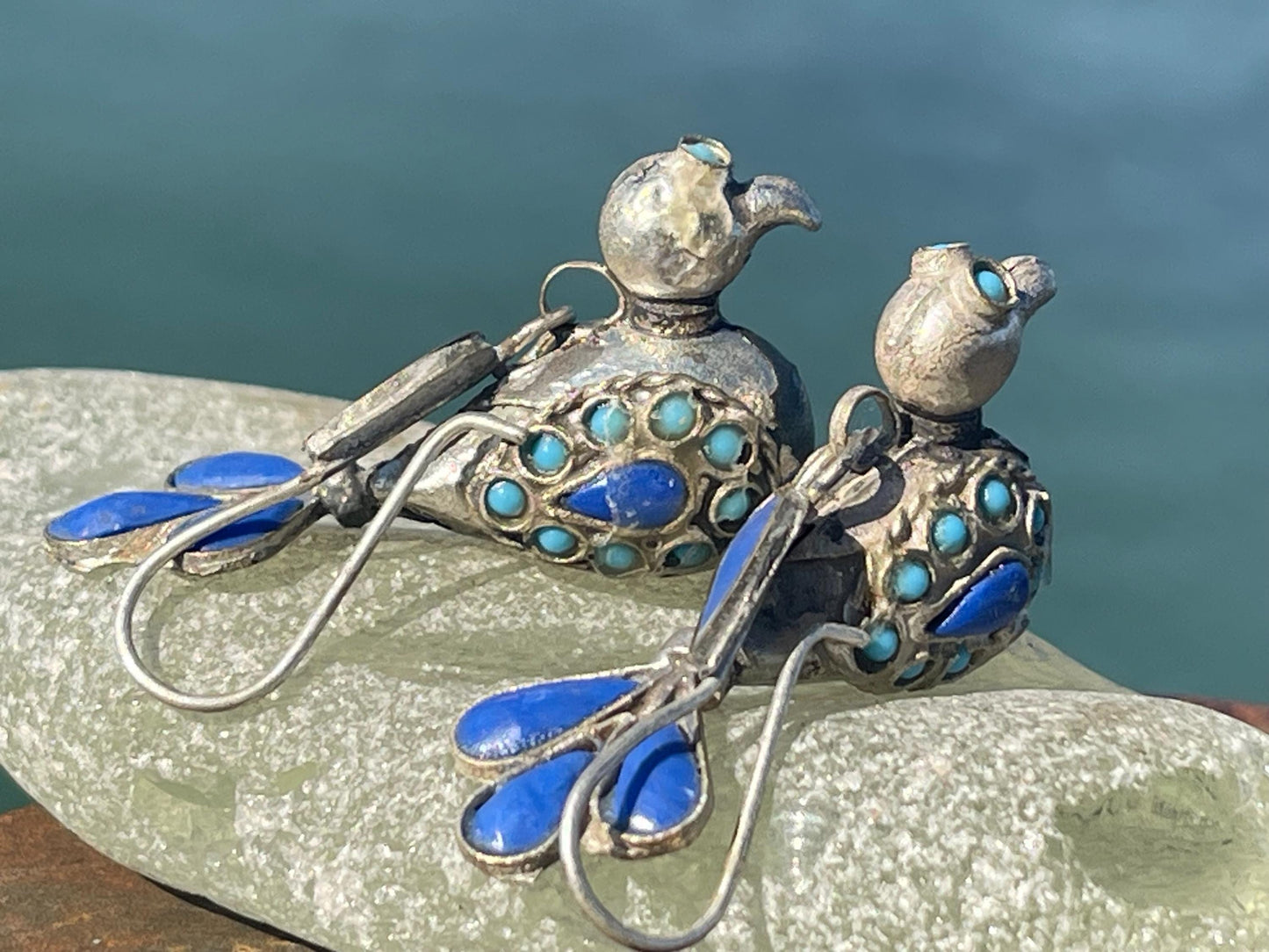 Gypsy jewellery, vintage bird earrings, silver bird earrings, vintage bird jewellery, ethical jewellery, gypsy earrings, unusual gift ideas
