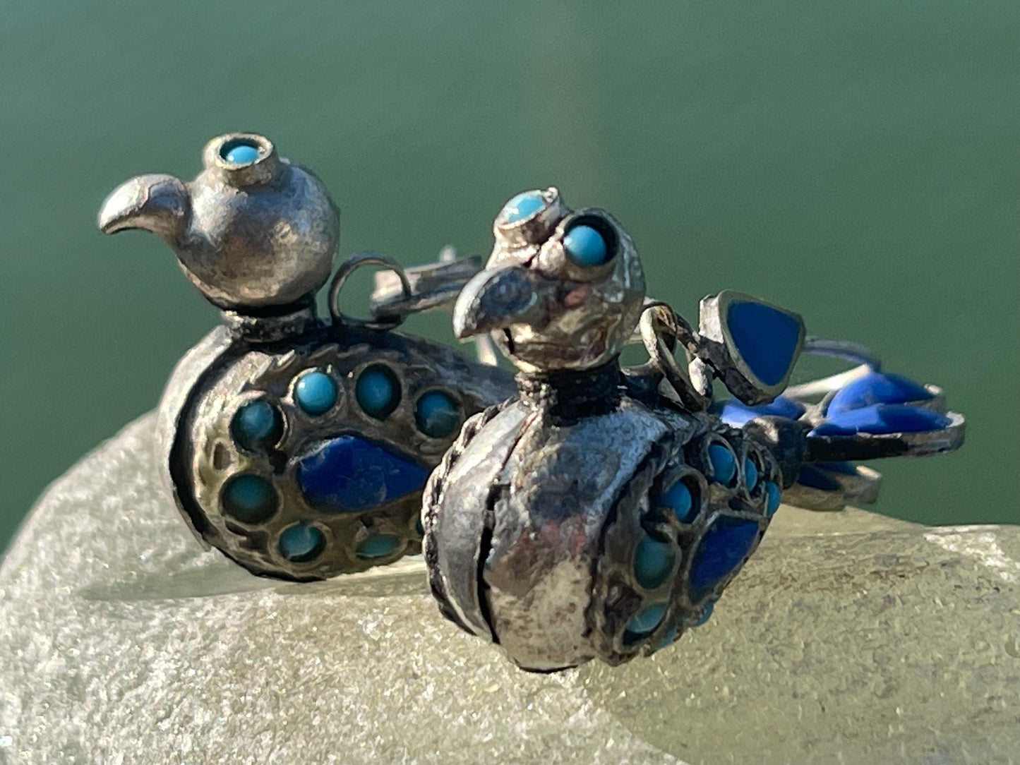 Gypsy jewellery, vintage bird earrings, silver bird earrings, vintage bird jewellery, ethical jewellery, gypsy earrings, unusual gift ideas