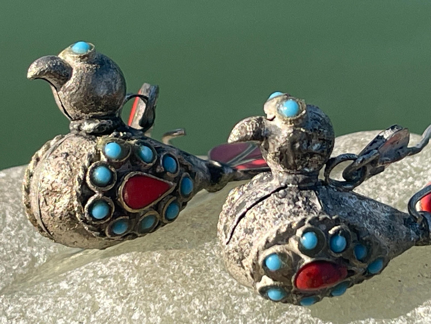 Gypsy jewellery, vintage bird earrings, silver bird earrings, vintage bird jewellery, ethical jewellery, gypsy earrings, unusual gift ideas