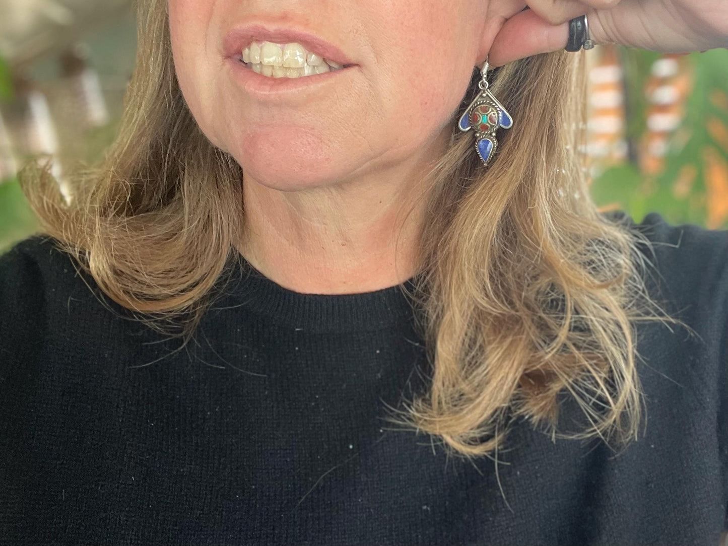 Vintage earrings, unusual jewellery, ethical jewellery, gypsy earrings. Eco friendly jewellery. Ethical jewellery. Sustainable jewellery.