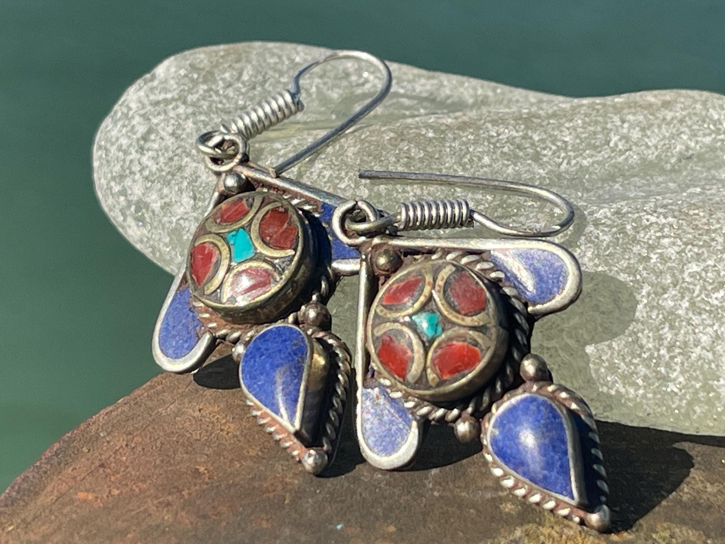 Vintage earrings, unusual jewellery, ethical jewellery, gypsy earrings. Eco friendly jewellery. Ethical jewellery. Sustainable jewellery.