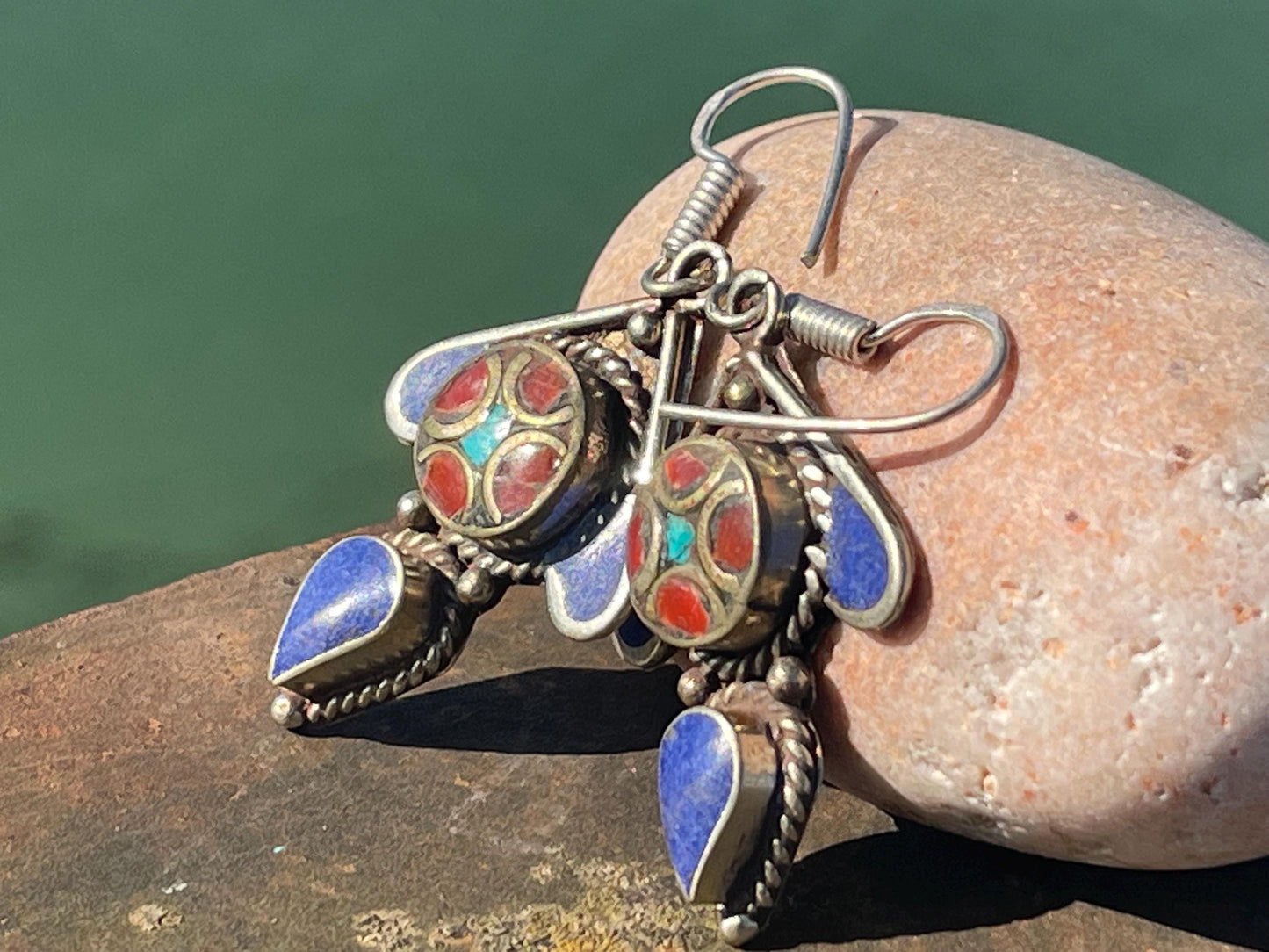 Vintage earrings, unusual jewellery, ethical jewellery, gypsy earrings. Eco friendly jewellery. Ethical jewellery. Sustainable jewellery.