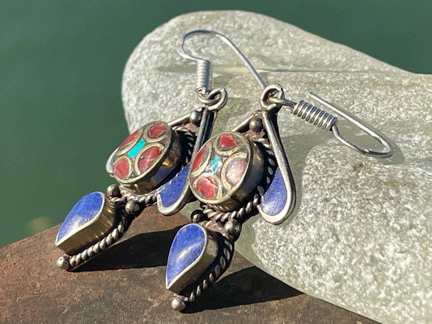 Vintage earrings, unusual jewellery, ethical jewellery, gypsy earrings. Eco friendly jewellery. Ethical jewellery. Sustainable jewellery.