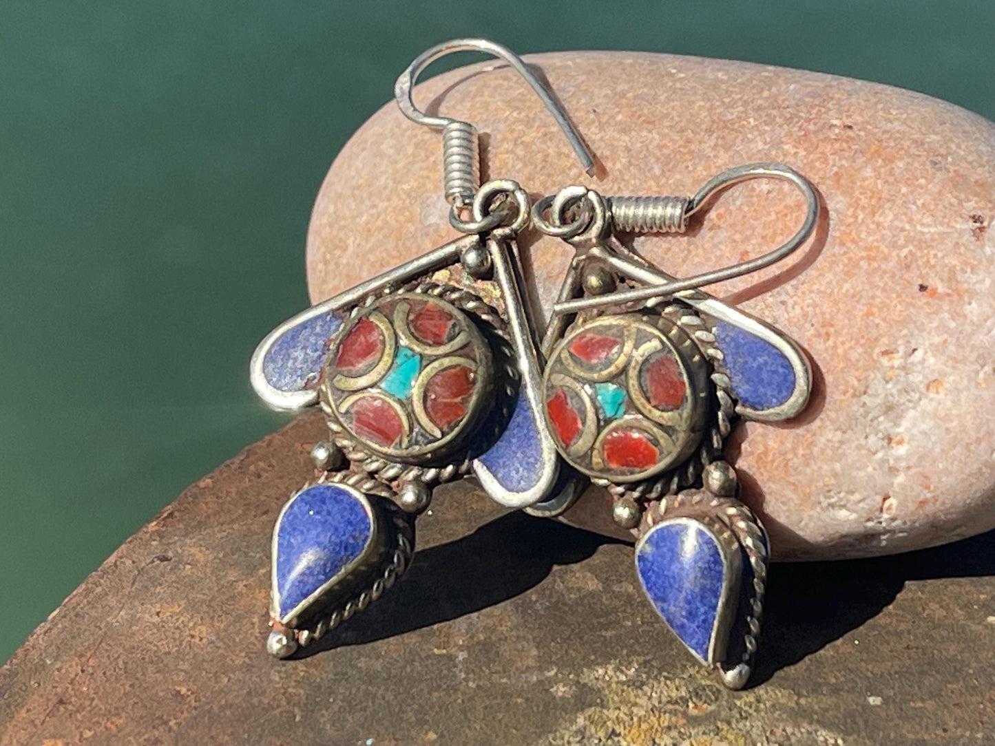 Vintage earrings, unusual jewellery, ethical jewellery, gypsy earrings. Eco friendly jewellery. Ethical jewellery. Sustainable jewellery.