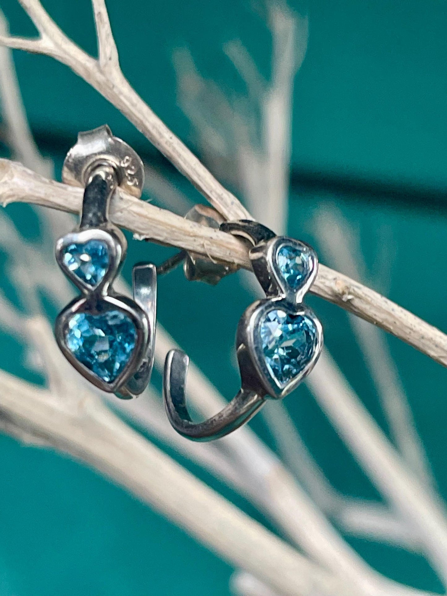 Sky blue topaz earrings. Sterling silver earrings, topaz jewellery, unusual gift for her, romantic gift, gift for wife, gift for girlfriend