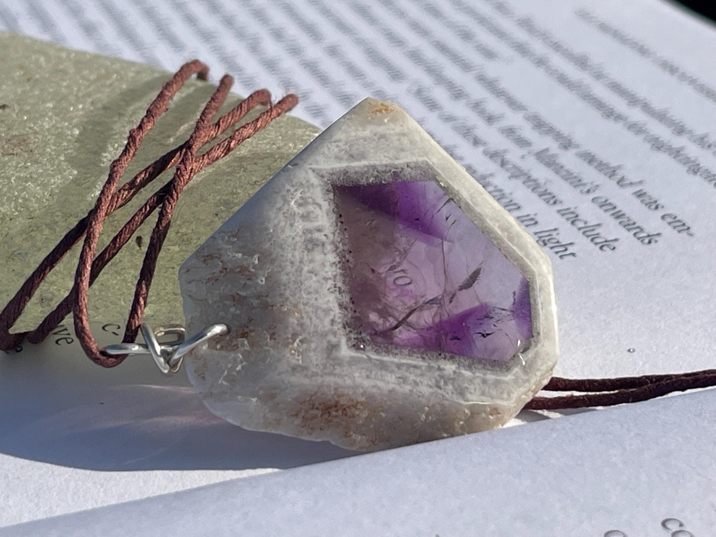 Amethyst pendant, amethyst necklace, amethyst jewellery, gift for him, boho handmade necklace, romantic gift for her, ethical jewellery