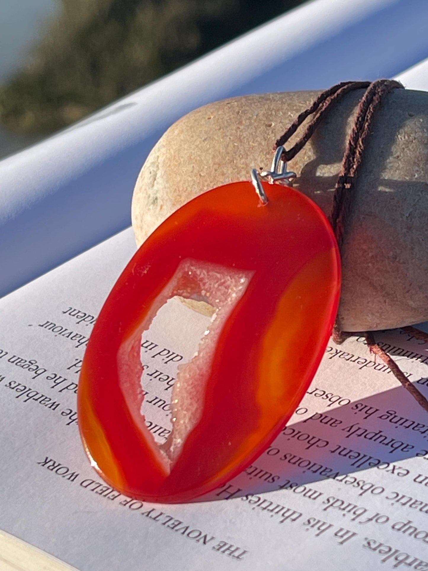 Agate necklace, ethical jewellery, bohemian necklace, unusual jewellery, agate pendant, white gemstone necklace. Boho jewellery