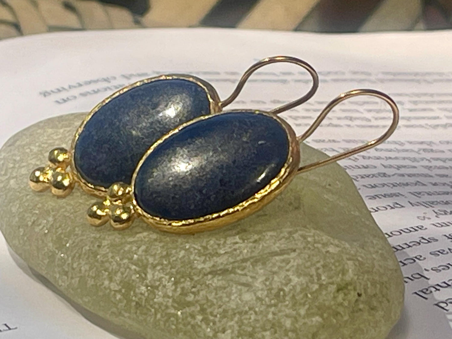 Vintage earrings, eco friendly earrings, ethical jewellery, lapis earrings, lapis jewellery. Retro earrings, boho earrings, gift for her