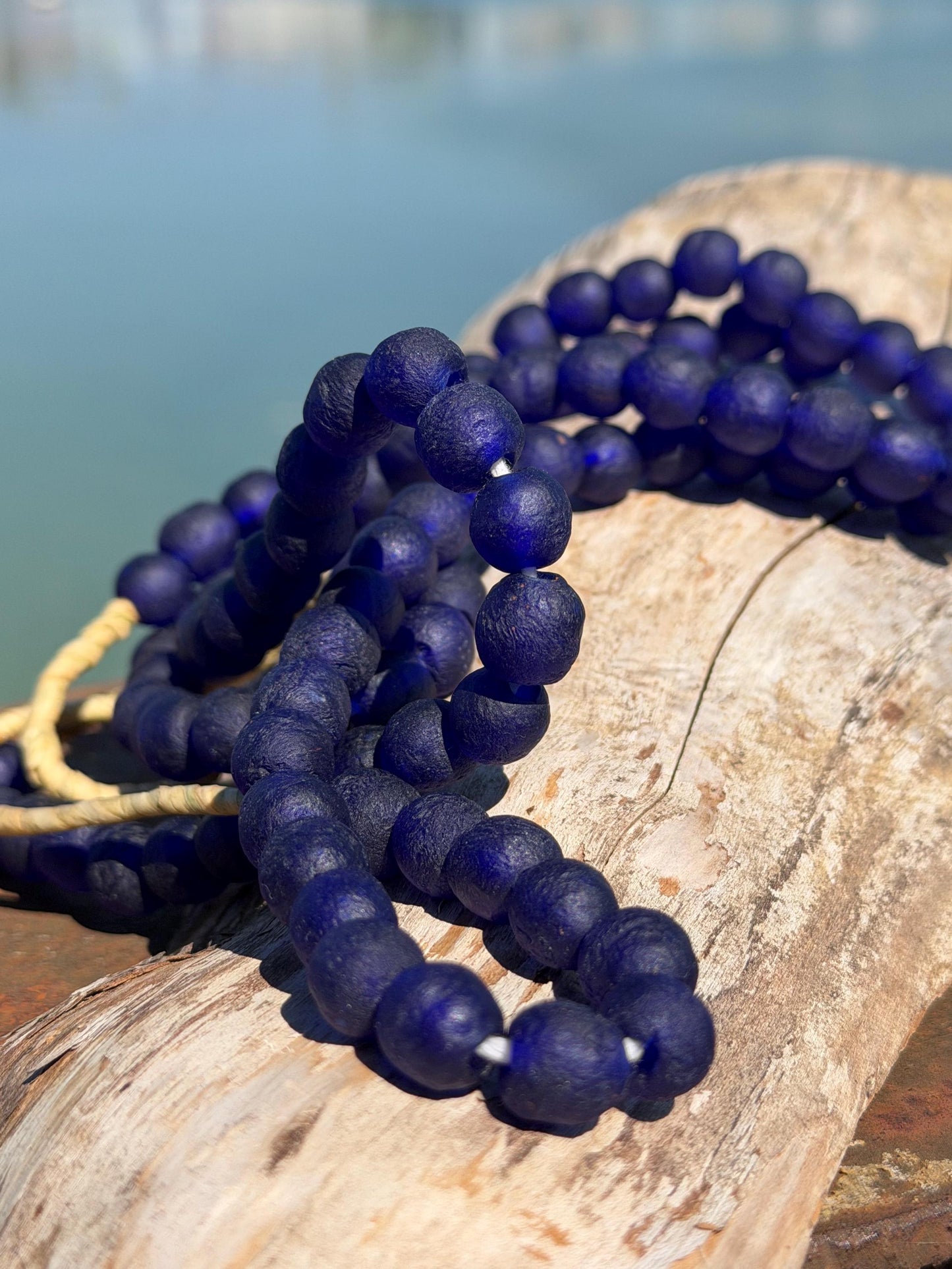 Fabulous bright blue handmade bead necklace. Eco friendly jewellery. Ethical and sustainable gift. Large statement necklace. Big necklace.