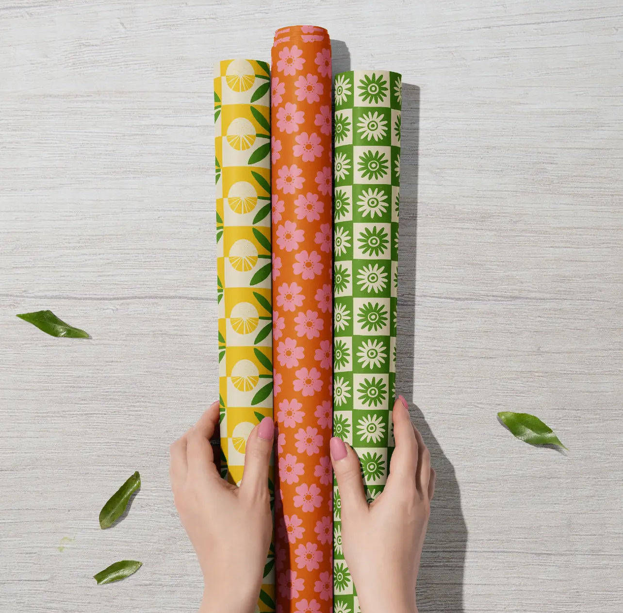 Recycled Dandelion Flower Wrapping Paper. Printed With Vegetable Inks.