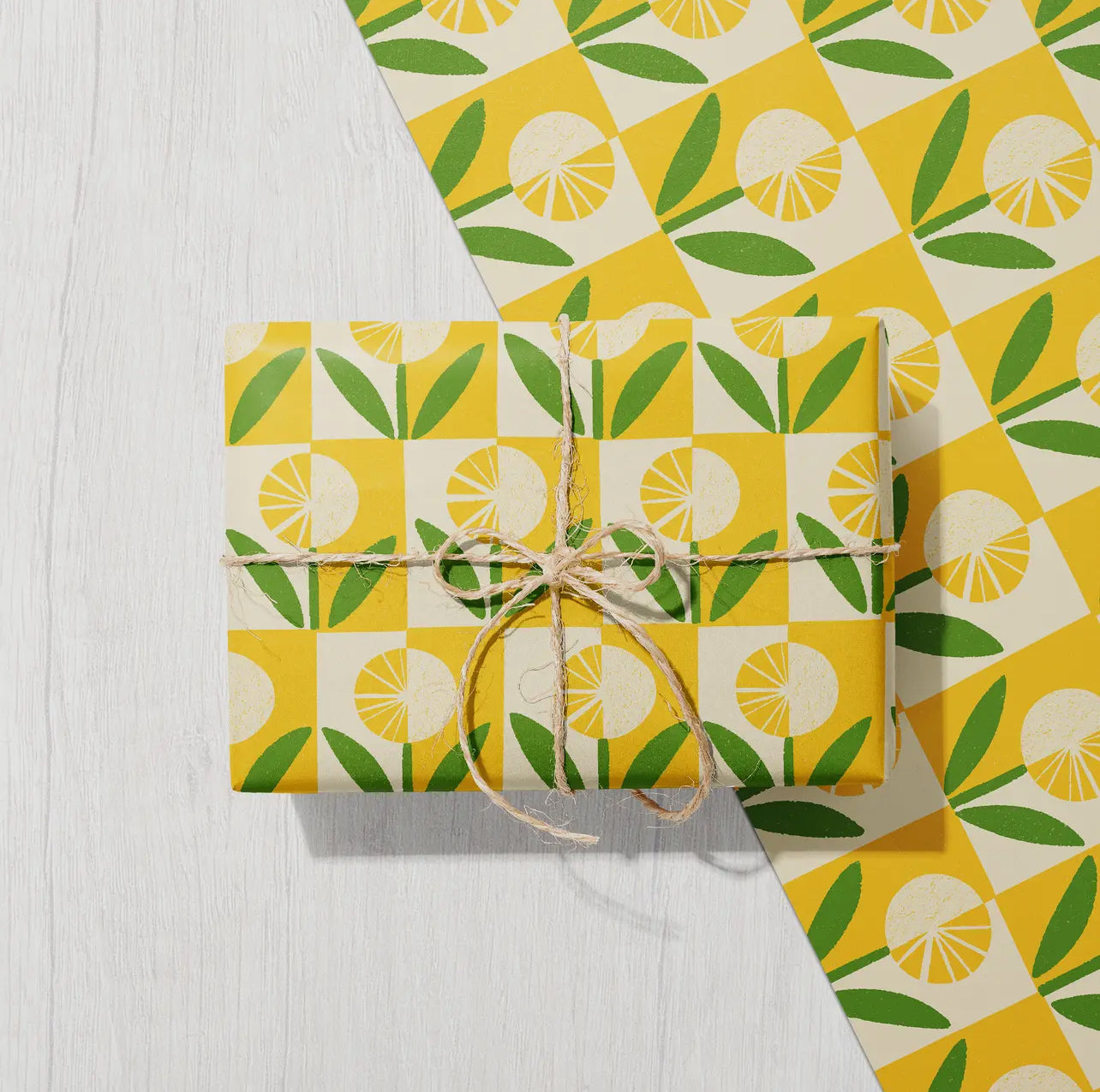 Recycled Dandelion Flower Wrapping Paper. Printed With Vegetable Inks.