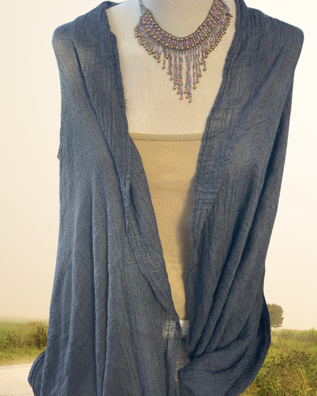 Super Soft Bamboo And Cotton Scarves. Black.