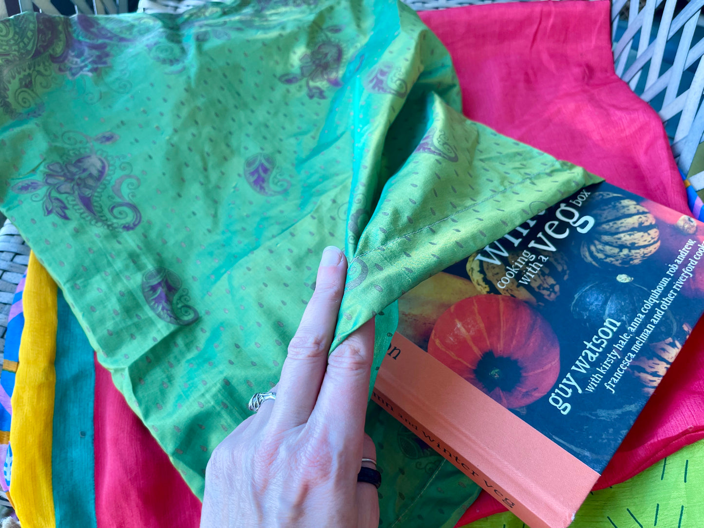 Large recycled sari bags. Alternative eco friendly wrapping option. Recycled bags for gifts. Recycled gift bags. Ethical draw string bags.