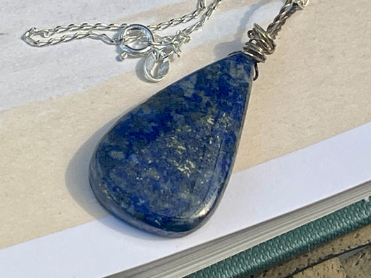 Lapis necklace, ethical jewellery. Unusual necklace, boho gift for her, boho jewellery, lapis jewellery, gift for him, lapis pendant