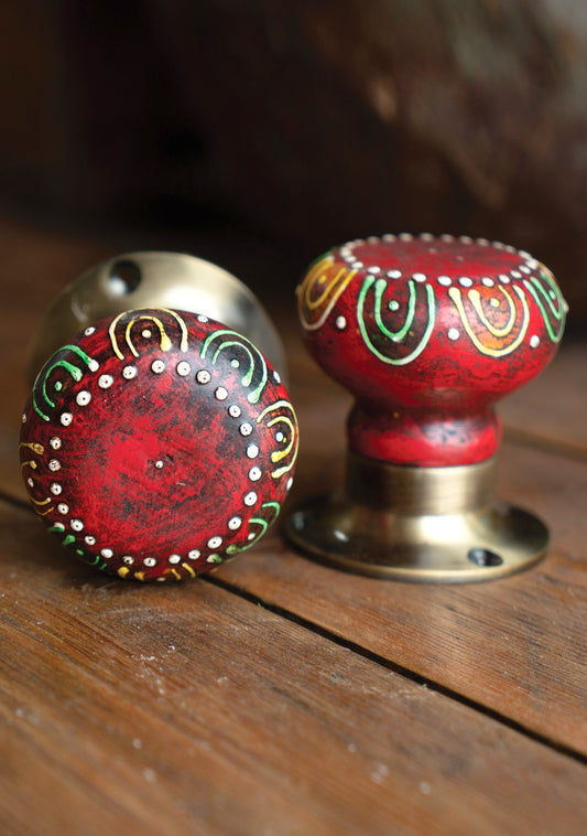 Vintage Indian wooden door knob’s. Set of 2. Vintage home furnishings. Unique door knobs. Unique home decor. Boho kitchen.